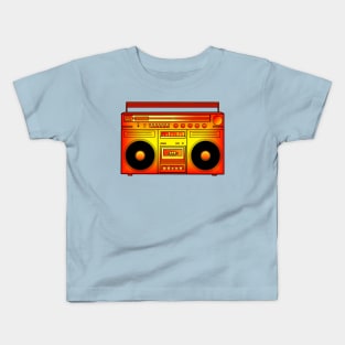 Warm Red Orange Gold Fire Boombox Kids T-Shirt